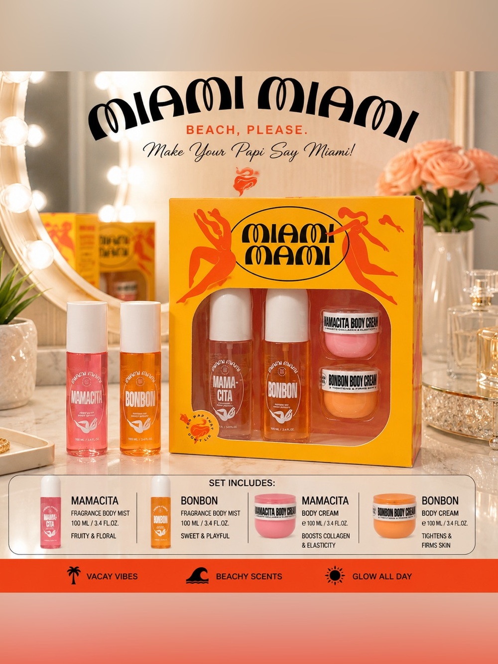 Miami Miami Beach, Please Body Mist & Body Cream Gift Set